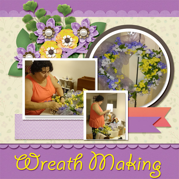Sister wreath making