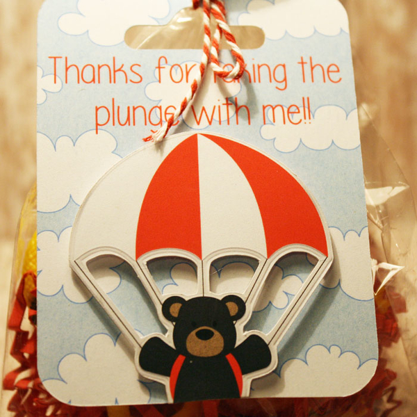 Sky Dive Thank You tag Details