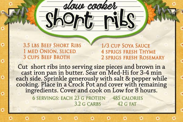 Slow Cooker Short Ribs