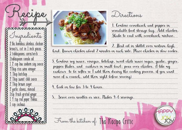 Slowcooker cashew chicken