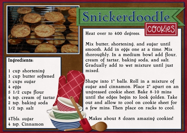Snickerdoodles Recipe card
