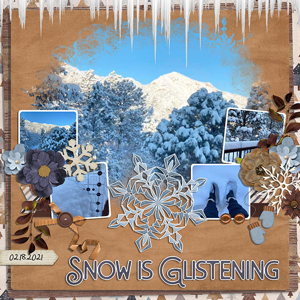snow is glistening