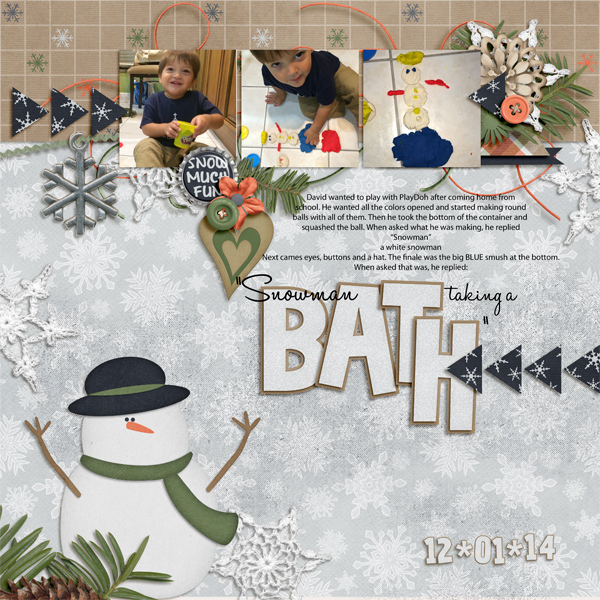 Snowman taking a Bath