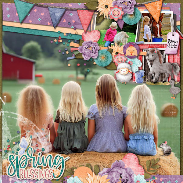 Spring Blessings, Spring On The Farm, Moore Blessings Digital Designs, girl
