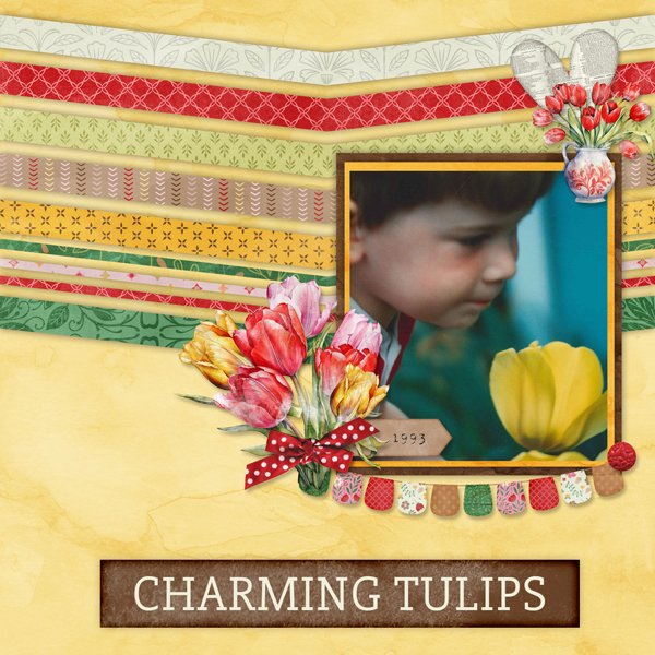 Stripes On Stripes Temp #4-Miss Fish with Tulips-Aimee