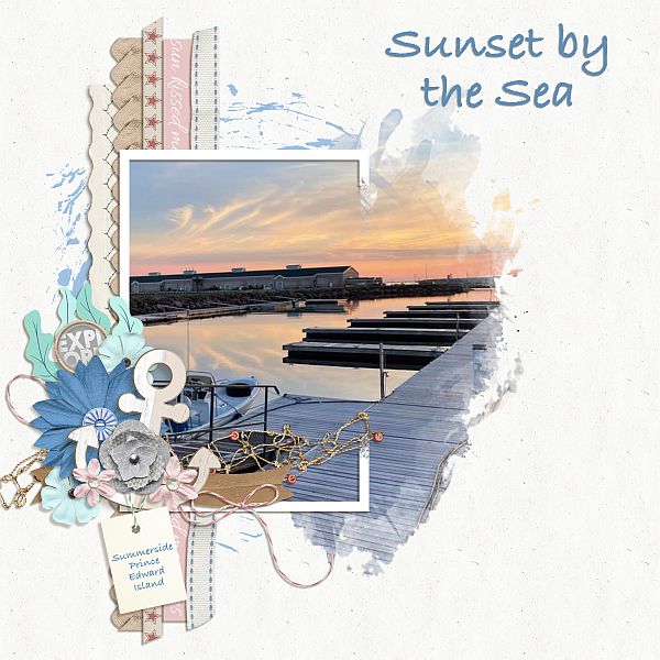 Sun Setting over Marina at Summerside PEI Canada