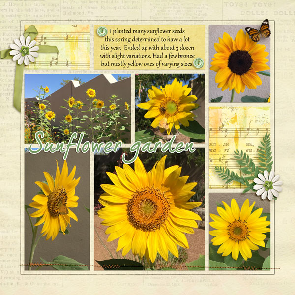 Sunflowers - pocket scrap chall Aug 2019