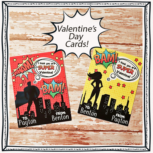 Super Hero Valentine Cards