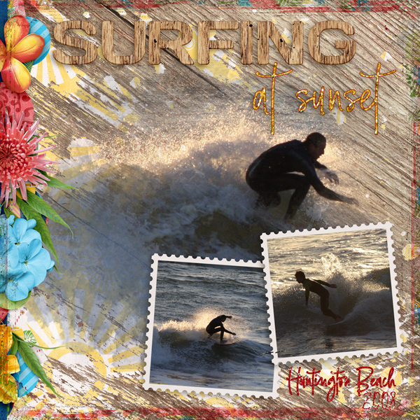 Surfing at Sunset