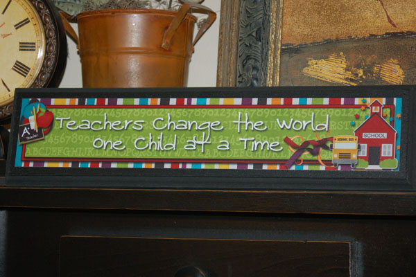 teacher appreciation plaque