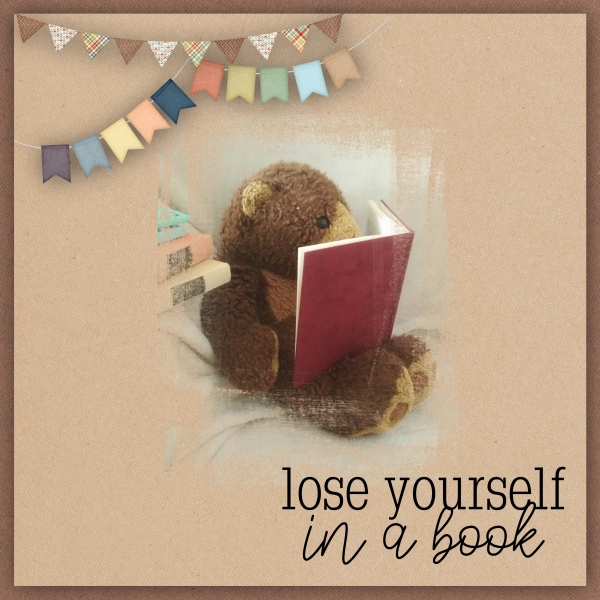 Teddy bear is reading