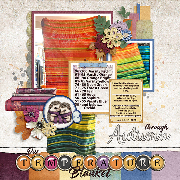 Temperature Blanket Jan- Oct.