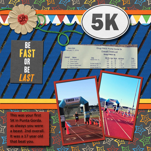 Template #2 Challenge December- I used the template provided and Track Star