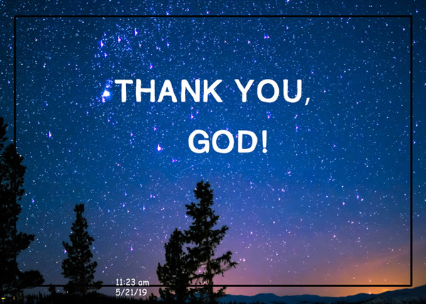 Thank you, God!