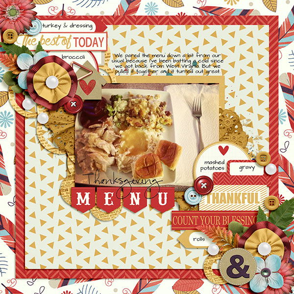 Thanksgiving menu 2013