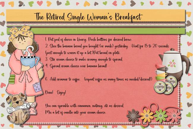 The Retired Single Woman's Breakfast