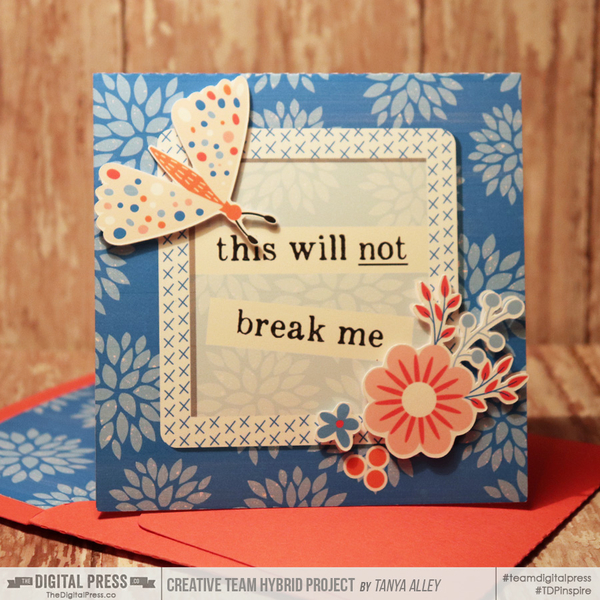 This Will Not Break Me card with matching envie