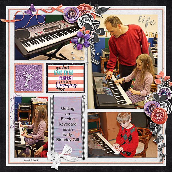 Trying out the Electric Keyboard