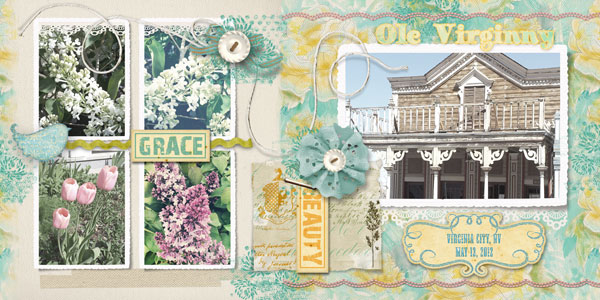 Virginia City flowers and architecture