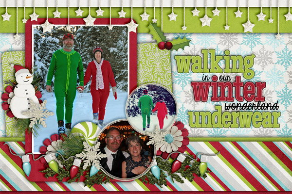 Walking in our winter underwear
