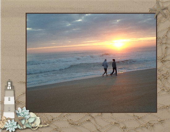 walking on the beach
