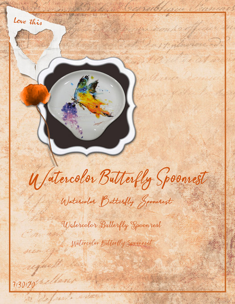 Watercolor Butterfly Spoonrest