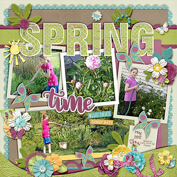 Watering Flowers in the Spring Time