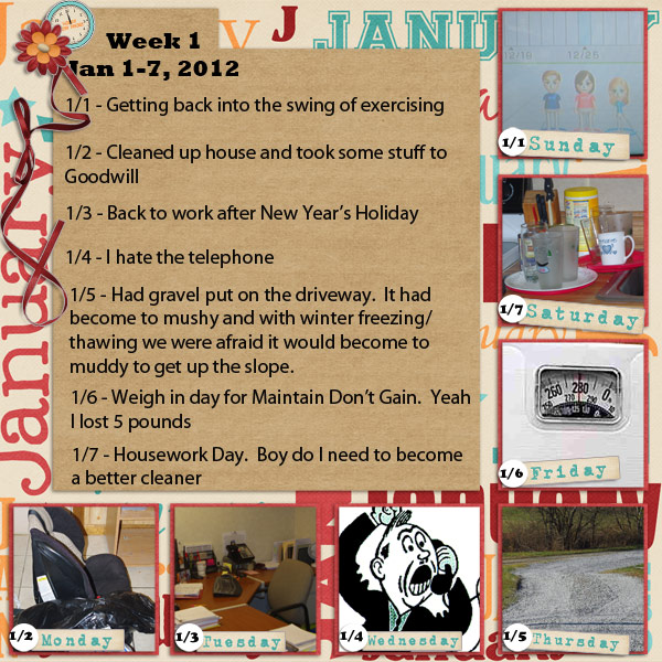 Week 1 - Jan 1 to 7, 2012