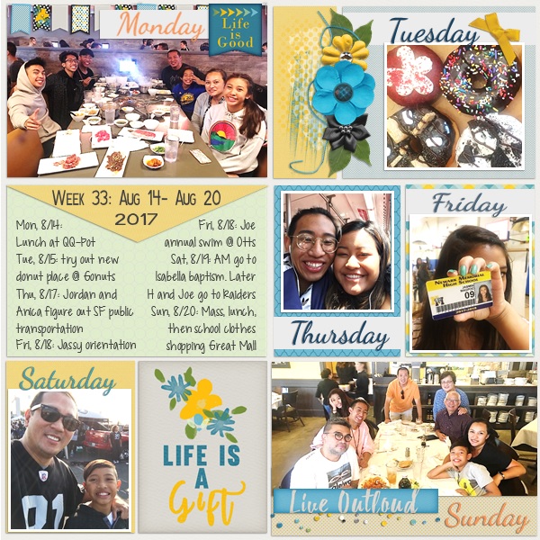 Week 33: Aug 14- Aug 20, 2017