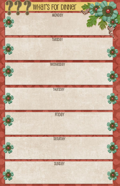 Weekly Dinner Menu