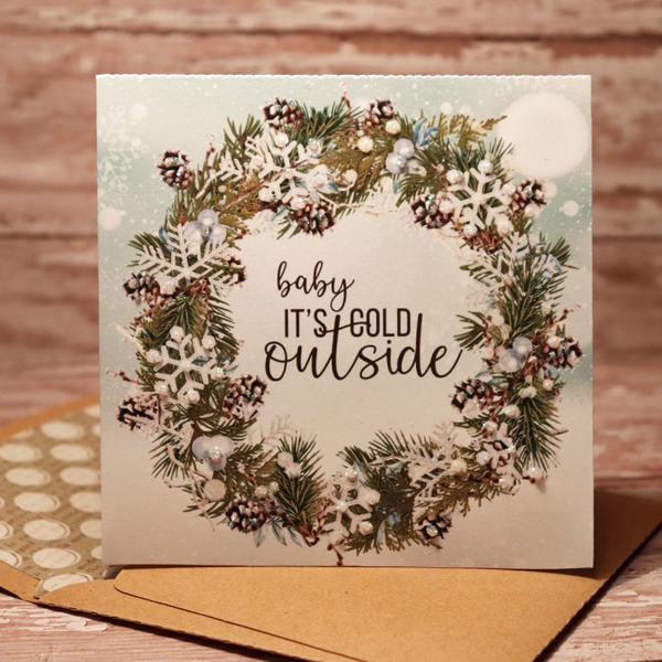 Winter Woodlands wreath card