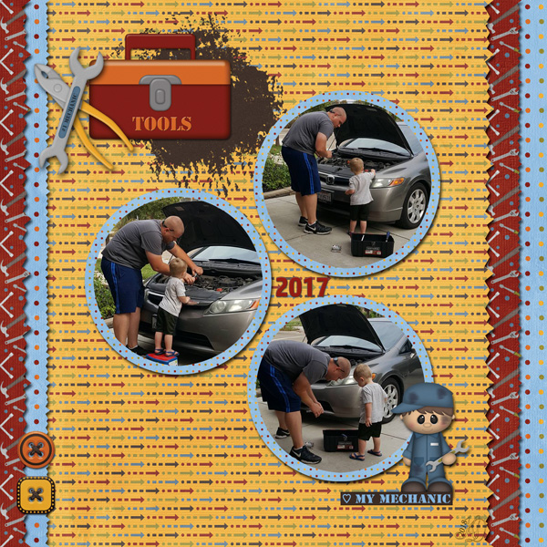 working on the car