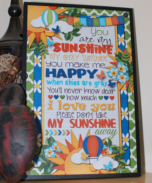 you are my sunshine 12x18 plaque