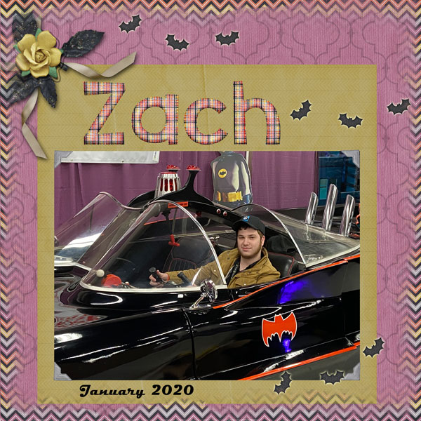 Zach in Batmobile